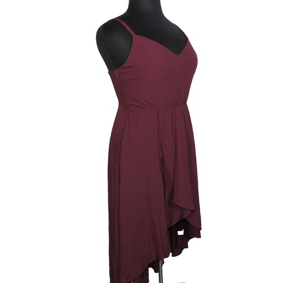 Halara Smocked Back Wrap Look Flowy High Low Maxi Dress Amaranth Size XL - Picture 9 of 11